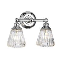Badezimmerleuchte Wand LED G9 IP44 B: 35,2 cm Metall Glas