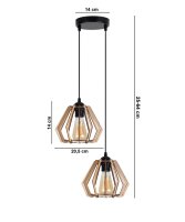 Lampe à suspendre décorative en bois E27 35...