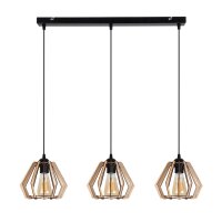 Gemütliche Hängelampe Schwarz Natur Holz E27 70...