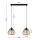 Lampe à suspendre décorative en bois E27 à 2 flammes, 50 cm de long