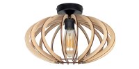 Plafonnier d&eacute;coratif en bois E27 &Oslash;35 cm en...