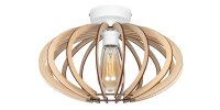 Lampe de plafonnier d&eacute;corative en bois E27 ronde...