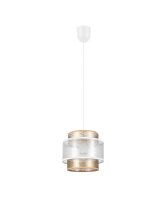 Suspension ronde tissu blanc or Ø20 cm E27...