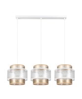 Suspension allongée tissu métal E27 3-flmg...