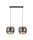 Pendelleuchte Schwarz Gold 2-flammig E27 Stoff blendarm