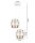 Stoff Pendelleuchte Weiß Gold E27 2-flammig L:33 cm