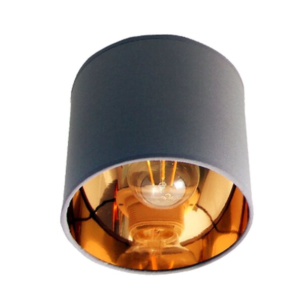 Spot de plafond flexible Tissu Gris Or Ø15 cm faible éblouissement