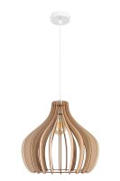 Pendelleuchte Holz Metall Weiß E27 Ø40 cm...