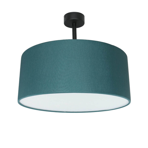 Lampe de plafonnier ronde Abat-jour en tissu pétrole E27 Ø40 cm