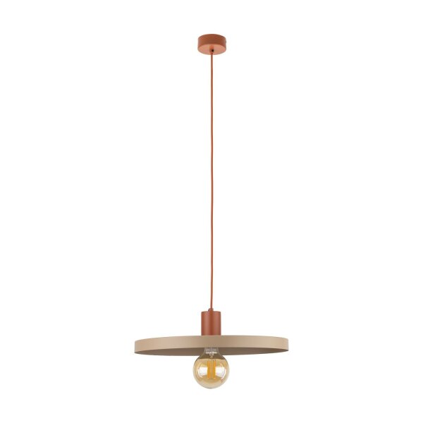 Lampe à suspendre vintage E27 Ø40 cm en rouge brique gris sable