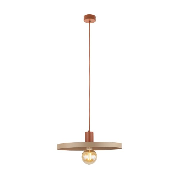 Lampe à suspendre vintage E27 Ø40 cm en rouge brique gris sable