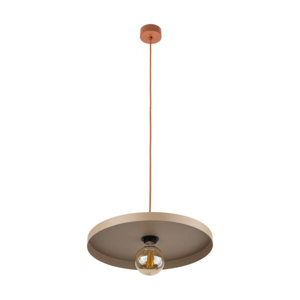 Lampe à suspendre vintage E27 Ø40 cm en rouge brique gris sable