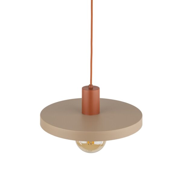 Suspension vintage E27 Ø30 cm en rouge brique gris sable