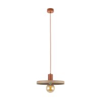 Suspension vintage E27 Ø30 cm en rouge brique gris...