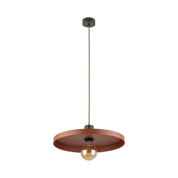 Runde Hängelampe E27 Ø40 cm Vintage Braun Ziegelrot