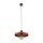 Suspension ronde E27 Ø30 cm brun vintage rouge brique
