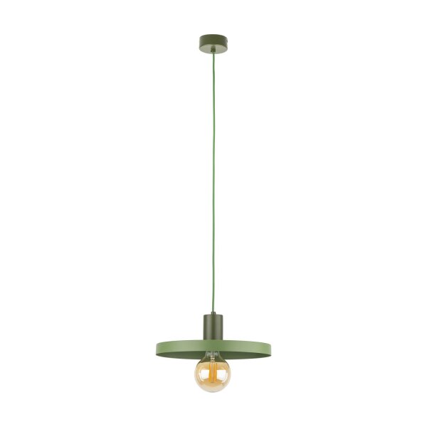Grüne Pendelleuchte E27 Ø30 cm rund Vintage Metall