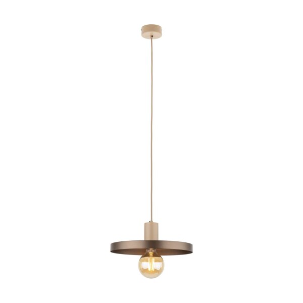 Suspension E27 Ø30 cm ronde Gris sable Marron Vintage
