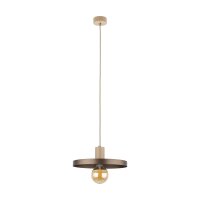 Suspension E27 Ø30 cm ronde Gris sable Marron Vintage