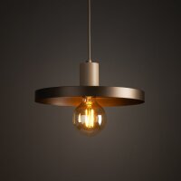 Suspension E27 Ø30 cm ronde Gris sable Marron Vintage