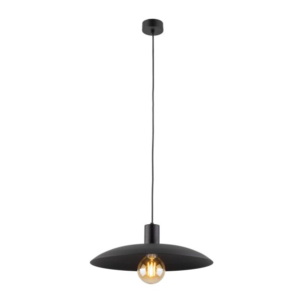 Schwarze Pendelleuchte Metall Ø41 cm rund E27 Loft