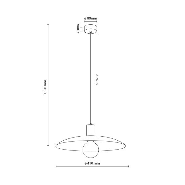 Suspension ronde métal Ø41 cm E27 Loft rouge brique