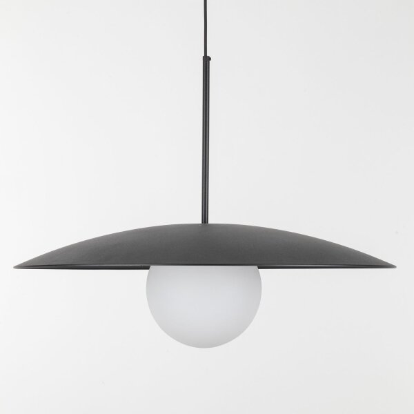 Blendarme Suspension Noir Métal Verre E27 Ø65 cm