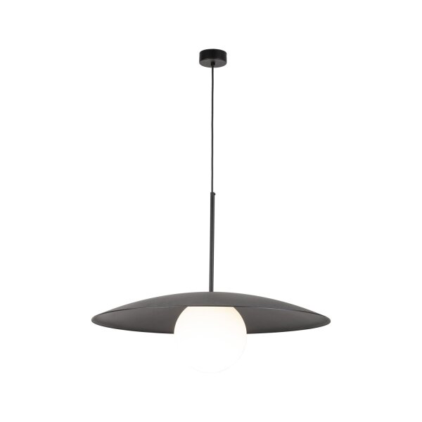 Blendarme Suspension Noir Métal Verre E27 Ø65 cm