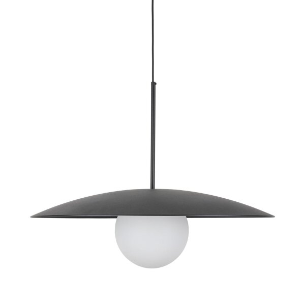 Blendarme Suspension Noir Métal Verre E27 Ø65 cm