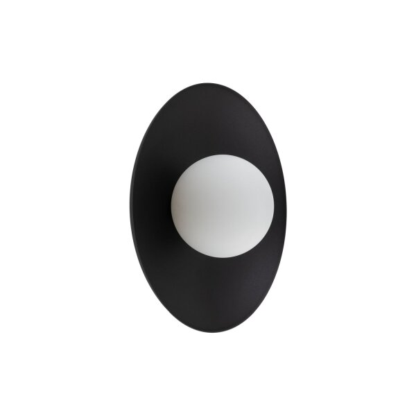Applique Blendarme Noir Métal Verre G9 Ø28 cm