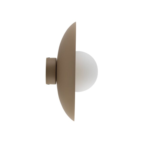 Applique Abat-jour en verre Métal rond Ø28 cm G9 Gris sable