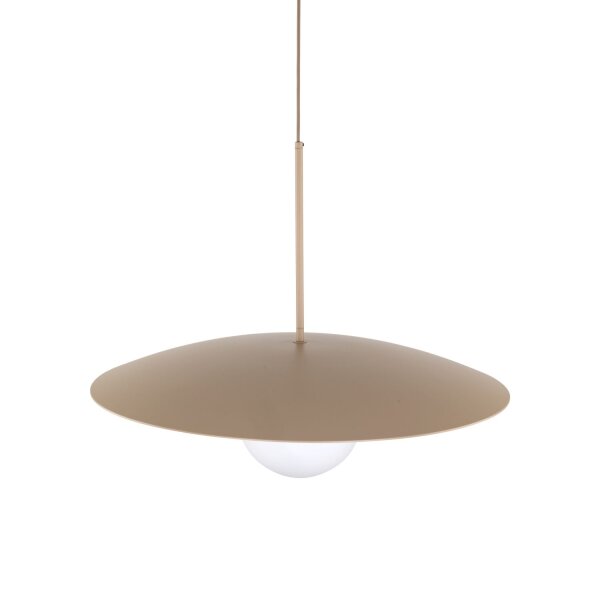 Lampe à suspendre Abat-jour en verre Métal rond Ø65 cm E27 Gris sable