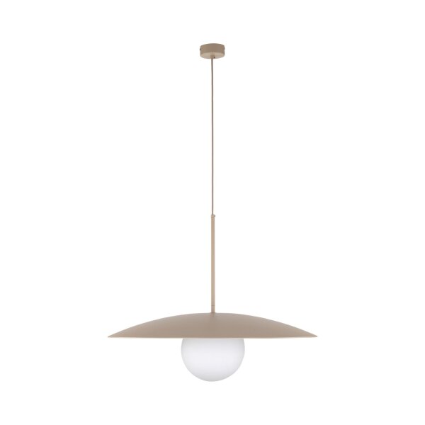 Lampe à suspendre Abat-jour en verre Métal rond Ø65 cm E27 Gris sable