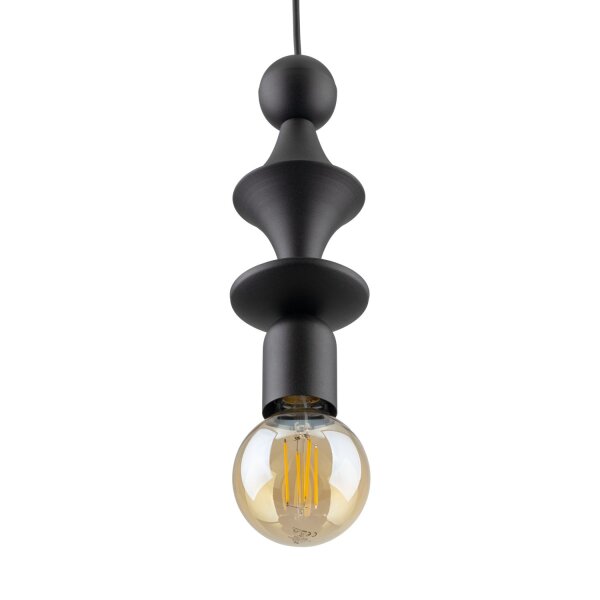 Lampe à suspendre noire métal Ø10 cm E27 minimaliste