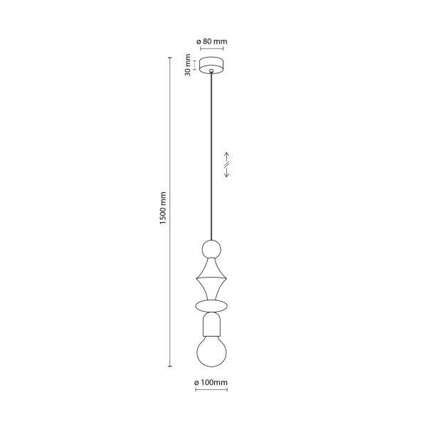 Lampe à suspendre noire métal Ø10 cm E27 minimaliste