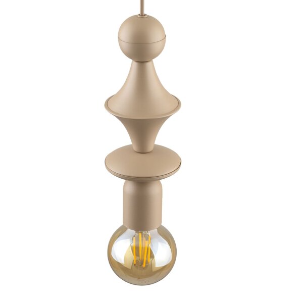 Suspension Gris sable Métal Ø10 cm E27 minimaliste