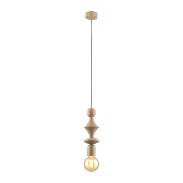 Suspension Gris sable Métal Ø10 cm E27 minimaliste