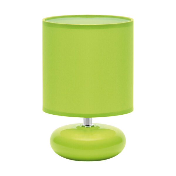 Lampe de table Retro 20 cm de haut Vert E14 Tissu Céramique