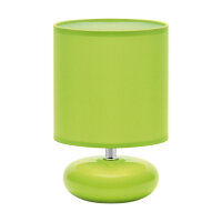 Lampe de table Retro 20 cm de haut Vert E14 Tissu...
