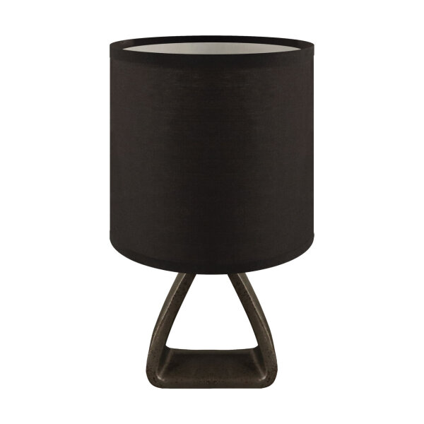 Lampe de table noir tissu céramique 27 cm petit E14