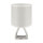 Tischlampe Stoff Keramik 27 cm hoch Grau Wei&szlig; E14