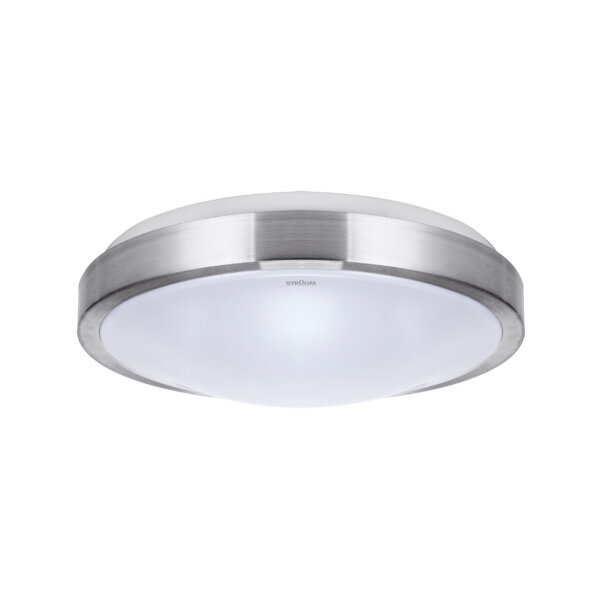 LED Badlampe rund IP44 D: 26 cm in Silber Weiß 4000 K