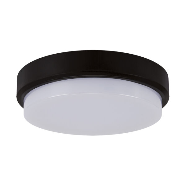 LED Deckenleuchte außen D: 21 cm IP65 Schwarz Weiß 4100 K