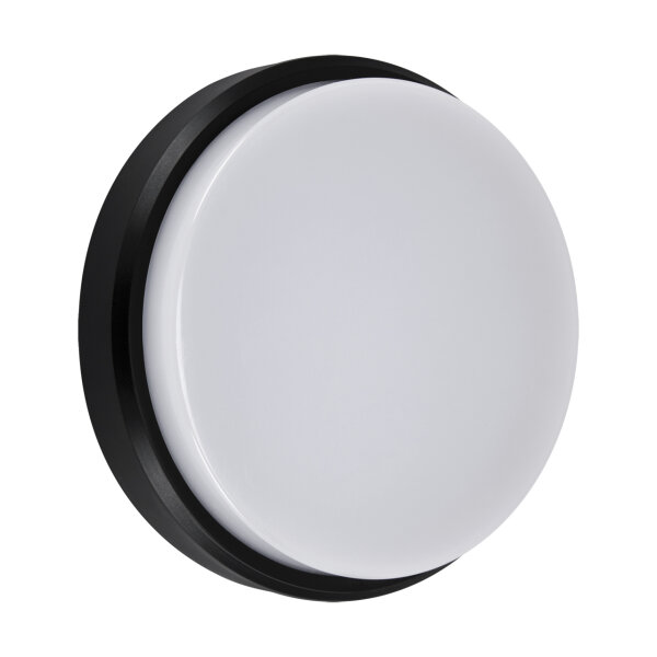 LED Deckenleuchte außen D: 21 cm IP65 Schwarz Weiß 4100 K