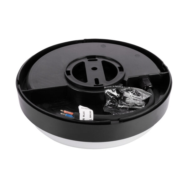 LED Deckenleuchte außen D: 21 cm IP65 Schwarz Weiß 4100 K