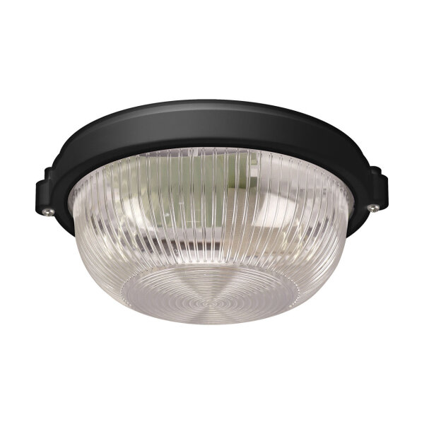 Deckenlampe außen Maritim Ø 18 cm klein IP65 Schwarz E27