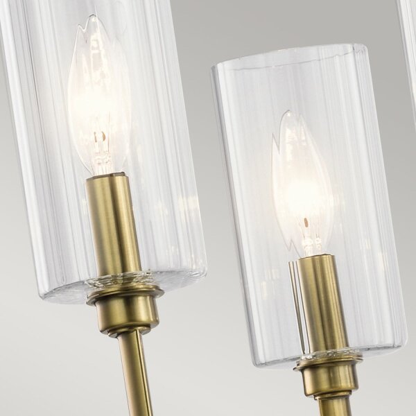 Kronleuchter Metall Glas B: 68,6 cm Art Déco in Messing CLAVA