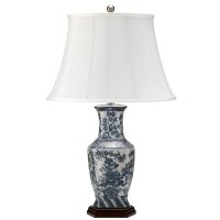 Lampe de table artistique ESTERA 75 cm Porcelaine Bleu Blanc