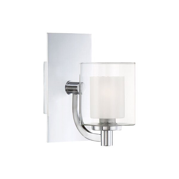 Wandlampe Bad mit LED G9 H: 23,2 cm IP44 Chrom Weiß Metall Glas