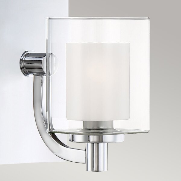 Wandlampe Bad mit LED G9 H: 23,2 cm IP44 Chrom Weiß Metall Glas